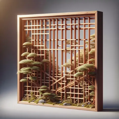 Ażurowa Drewniana Ścianka Działowa