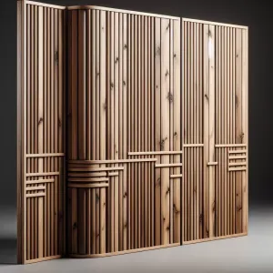 Ścianka Działowa Z Drewnianych Listew